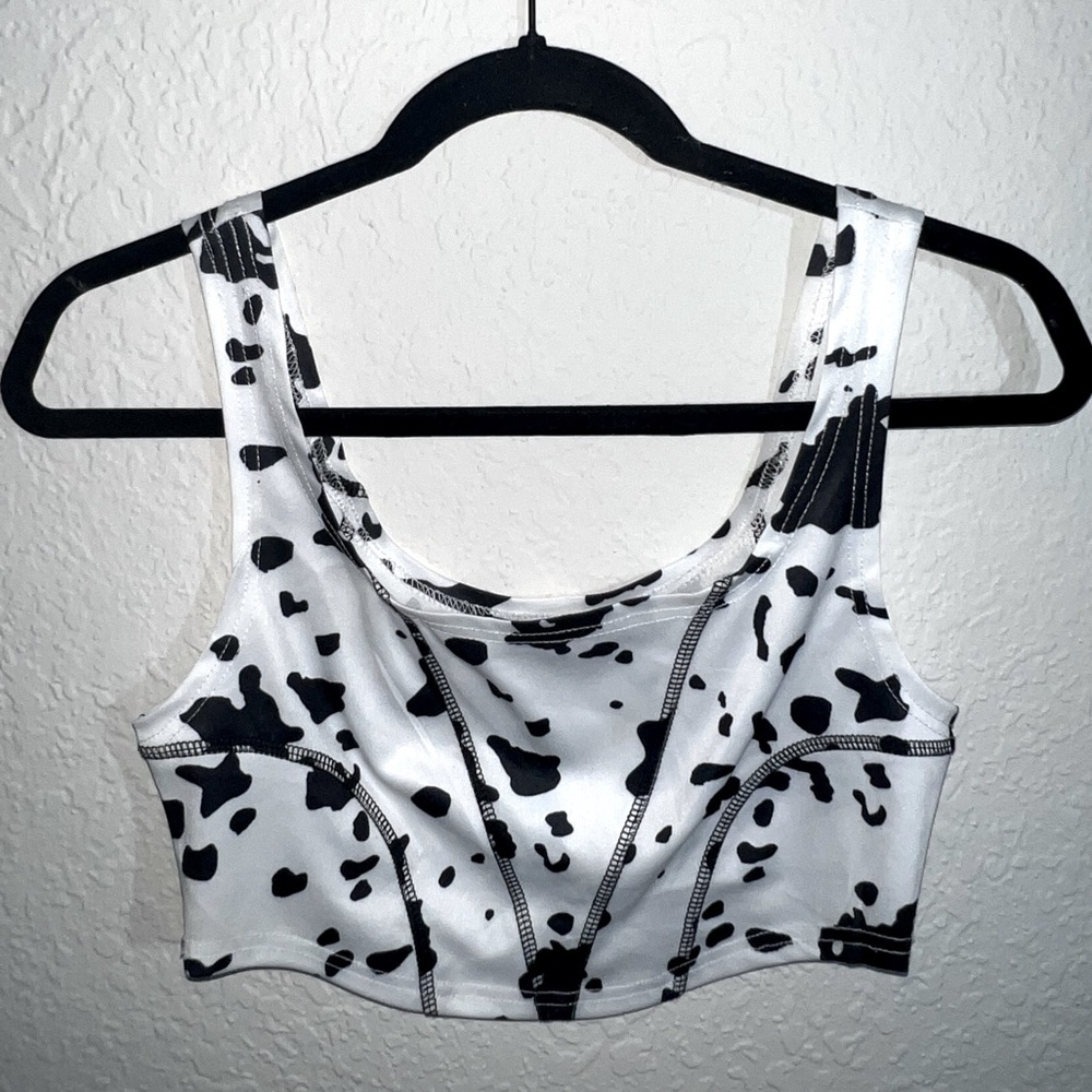 Shein cowprint crop top size S.